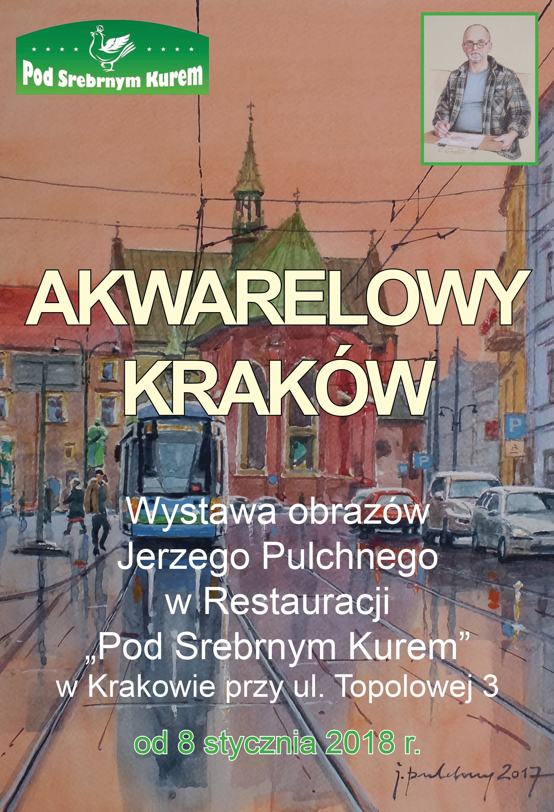 2018-SrebrnyKurAkwarelowyKrakow-plakat